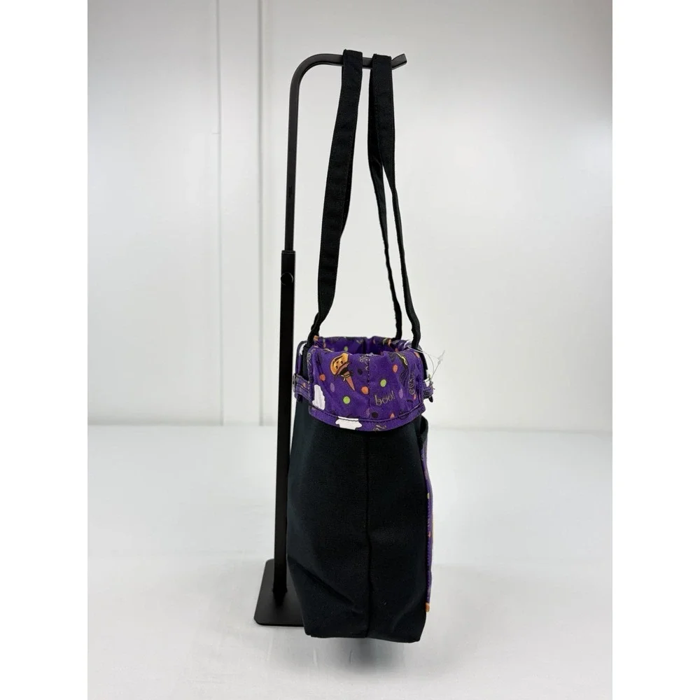 Vintage Longaberger Happy Halloween Small Shopper Tote Bag New Purple Pumpkin